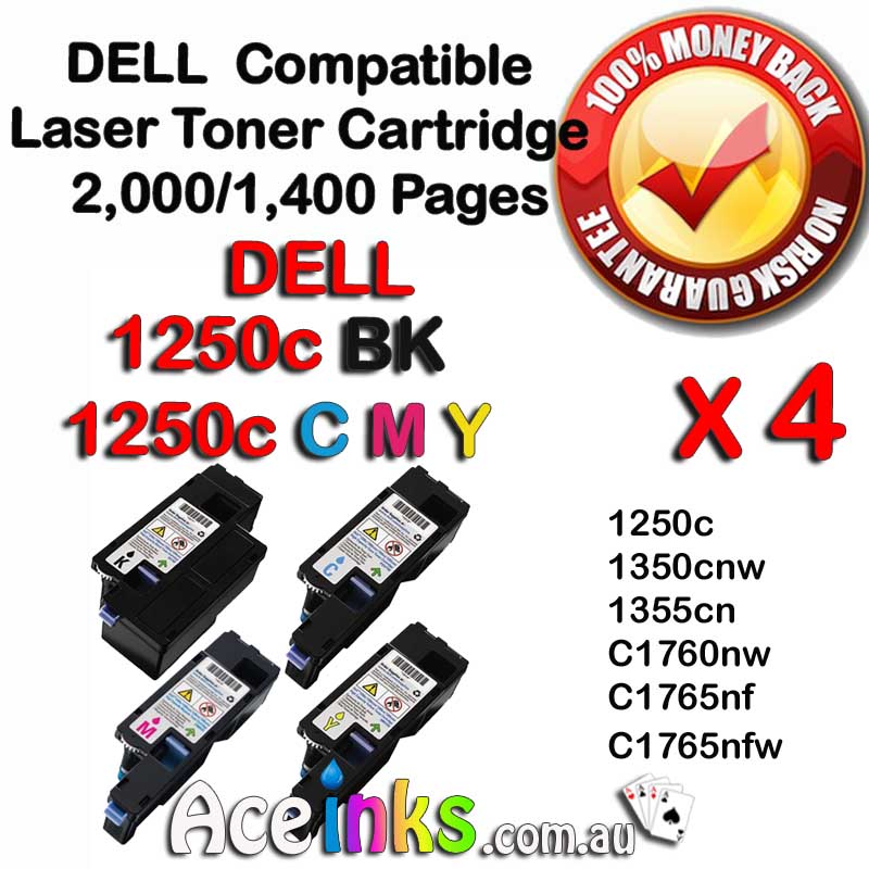 4 Pack Combo Compatible DELL S2825 H625 H825 BK CMY